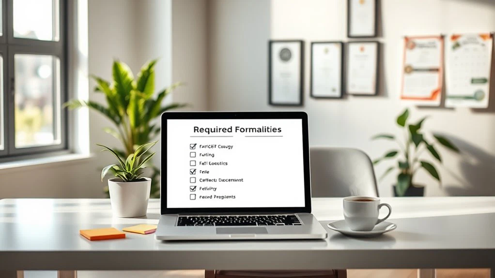 prepare for necessary formalities